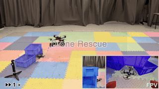 QuadHand drone rescue demonstration