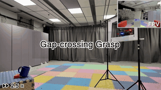 QuadHand gap crossing grasp demonstration